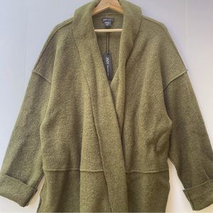 Jones New York Boiled Sweater Jacket Coat 2X Olive Green